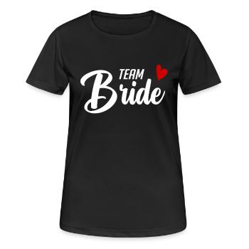 Team Braut Hochzeitsfeier - Frauen T-Shirt atmungsaktiv - Schwarz - Vorne - AI Model Female 172 light (172cm)
