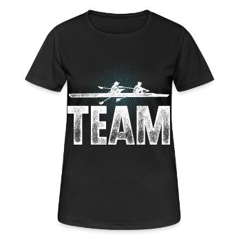 Rudern Ruderer Ruderboot Team - Frauen T-Shirt atmungsaktiv - Schwarz - Vorne - AI Model Female 172 light (172cm)