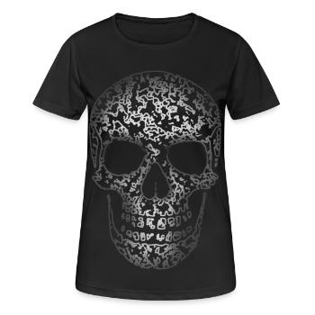 Structure du crâne R6Z - T-shirt respirant Femme - noir - Devant - AI Model Female 172 light (172cm)
