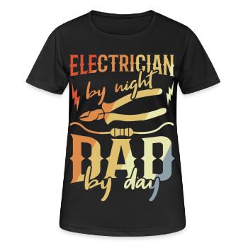 Elektriker Papa - Frauen T-Shirt atmungsaktiv - Schwarz - Vorne - AI Model Female 172 light (172cm)