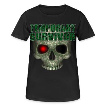 Crâne de survivant temporaire R6Z - T-shirt respirant Femme - noir - Devant - AI Model Female 172 light (172cm)