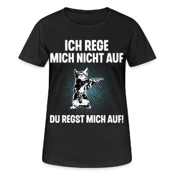 Ich Reg Mich Nicht Auf Du Regst Mich Auf - Frauen T-Shirt atmungsaktiv - Schwarz - Vorne - AI Model Female 172 light (172cm)
