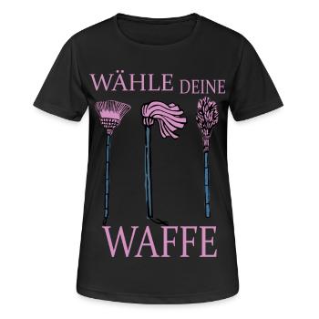 Lustige Besen - Frauen T-Shirt atmungsaktiv - Schwarz - Vorne - AI Model Female 172 light (172cm)