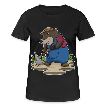 Maulwurf Landwirt Spitzhacke Bauernhof - Frauen T-Shirt atmungsaktiv - Schwarz - Vorne - AI Model Female 172 light (172cm)