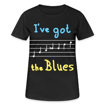 Échelle de blues en mi - lumineux - T-shirt respirant Femme - noir - Devant - AI Model Female 172 light (172cm)