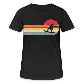 Wakeskate Wakeskating Wakeskater Wakeboard - Frauen T-Shirt atmungsaktiv - Schwarz - Vorne - AI Model Female 172 light (172cm)