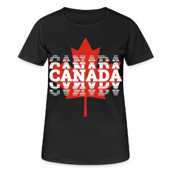 Kanada - Frauen T-Shirt atmungsaktiv - Schwarz - Vorne - AI Model Female 172 light (172cm)