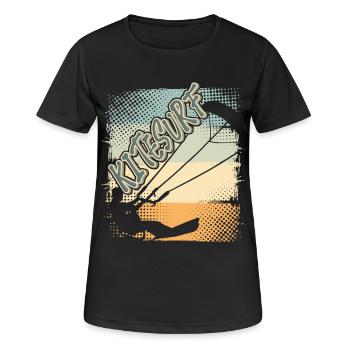 Kitesurfen Kitesurf Kitesurfer Kiteboard - Frauen T-Shirt atmungsaktiv - Schwarz - Vorne - AI Model Female 172 light (172cm)