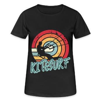 Kitesurfen Kitesurf Kitesurfer Kiteboard - Frauen T-Shirt atmungsaktiv - Schwarz - Vorne - AI Model Female 172 light (172cm)