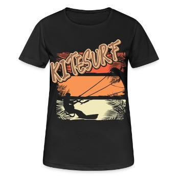 Kitesurfen Kitesurf Kitesurfer Kiteboard - Frauen T-Shirt atmungsaktiv - Schwarz - Vorne - AI Model Female 172 light (172cm)