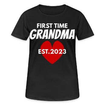 Oma zum ersten Mal - Oma 2023 - Frauen T-Shirt atmungsaktiv - Schwarz - Vorne - AI Model Female 172 light (172cm)