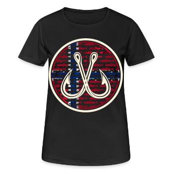 Norvège Pêche Pêcheur Excursion de pêche - T-shirt respirant Femme - noir - Devant - AI Model Female 172 light (172cm)