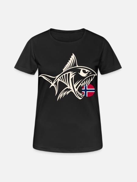 Norvège Fishing Angler Fishing Tour - T-shirt respirant Femme - noir