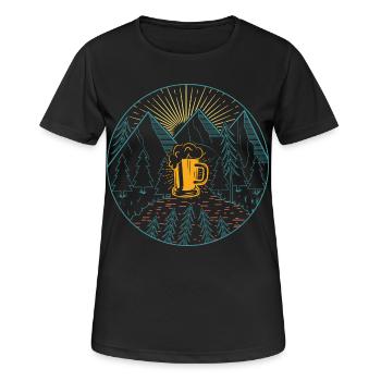 Berge Bier Wandern Bergsteigen - Frauen T-Shirt atmungsaktiv - Schwarz - Vorne - AI Model Female 172 light (172cm)