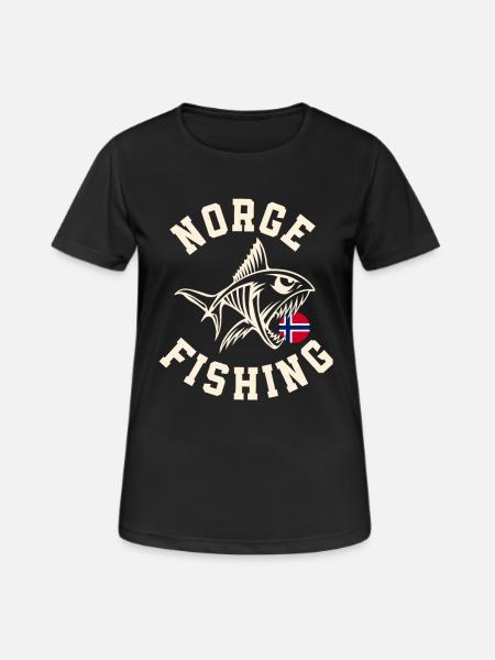 Norwegen Angeltour Angeln Angler Fischen - Frauen T-Shirt atmungsaktiv - Schwarz