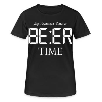 Meine Lieblings Zeit ist Bier Zeit - Frauen T-Shirt atmungsaktiv - Schwarz - Vorne - AI Model Female 172 light (172cm)