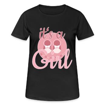 Cadeau Bébé Fille - T-shirt respirant Femme - noir - Devant - AI Model Female 172 light (172cm)