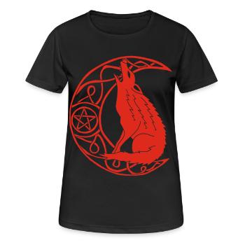 Hurlement du loup rouge - T-shirt respirant Femme - noir - Devant - AI Model Female 172 light (172cm)