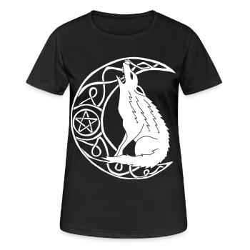 Hurlement du loup blanc - T-shirt respirant Femme - noir - Devant - AI Model Female 172 light (172cm)