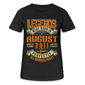 2011 August Geburtstag Legende - Frauen T-Shirt atmungsaktiv - Schwarz - Vorne - AI Model Female 172 light (172cm)