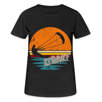 Kitesurfen Kitesurf Kitesurfer Kiteboard - Frauen T-Shirt atmungsaktiv - Schwarz - Vorne - AI Model Female 172 light (172cm)