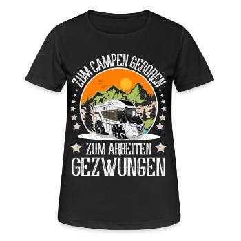 Camping Camper Campen - Frauen T-Shirt atmungsaktiv - Schwarz - Vorne - AI Model Female 172 light (172cm)