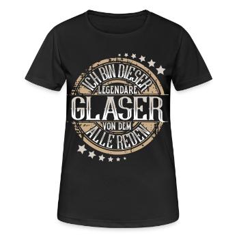 Glaser - Frauen T-Shirt atmungsaktiv - Schwarz - Vorne - AI Model Female 172 light (172cm)