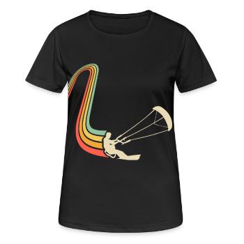 Kitesurfen Kitesurf Kitesurfer Kiteboard - Frauen T-Shirt atmungsaktiv - Schwarz - Vorne - AI Model Female 172 light (172cm)