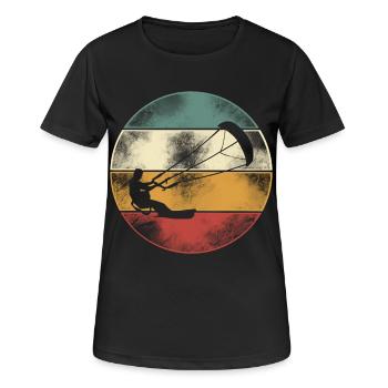Kitesurfen Kitesurf Kitesurfer Kiteboard - Frauen T-Shirt atmungsaktiv - Schwarz - Vorne - AI Model Female 172 light (172cm)