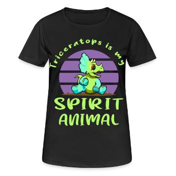 Tricératops - T-shirt respirant Femme - noir - Devant - AI Model Female 172 light (172cm)