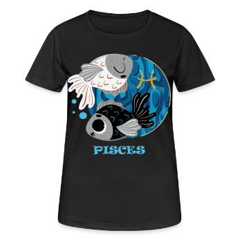 Sternzeichen Fische - Frauen T-Shirt atmungsaktiv - Schwarz - Vorne - AI Model Female 172 light (172cm)