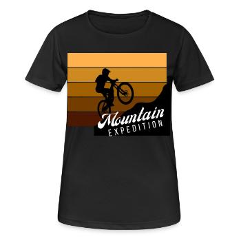 Mountain Expedition Sprung - Frauen T-Shirt atmungsaktiv - Schwarz - Vorne - AI Model Female 172 light (172cm)