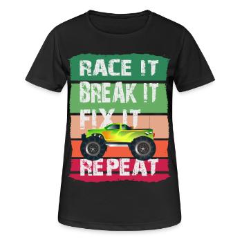Modèle rc voiture - T-shirt respirant Femme - noir - Devant - AI Model Female 172 light (172cm)