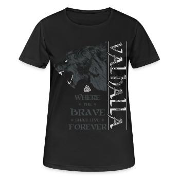 Valhalla Viking Grizzly Bear Wotan Nœud Nordique - T-shirt respirant Femme - noir - Devant - AI Model Female 172 light (172cm)