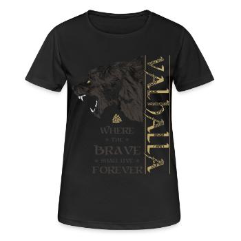 Valhalla Viking Bear Grizzly Bear Wotan Nœuds - T-shirt respirant Femme - noir - Devant - AI Model Female 172 light (172cm)
