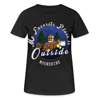 Mein Lieblingsplatz ist Draußen - Frauen T-Shirt atmungsaktiv - Schwarz - Vorne - AI Model Female 172 light (172cm)