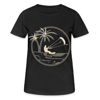 Kitesurfen Kitesurf Kitesurfer Kiteboard - Frauen T-Shirt atmungsaktiv - Schwarz - Vorne - AI Model Female 172 light (172cm)