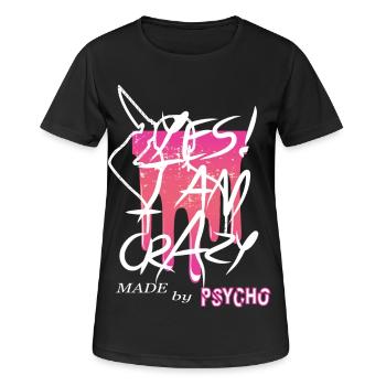 Oui je suis fou - T-shirt respirant Femme - noir - Devant - AI Model Female 172 light (172cm)