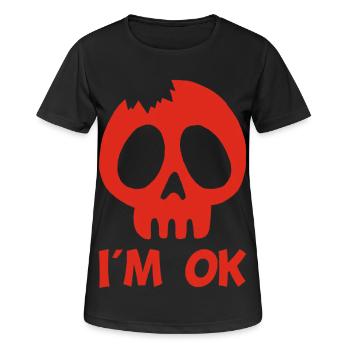 Mir geht es gut (rot) - Frauen T-Shirt atmungsaktiv - Schwarz - Vorne - AI Model Female 172 light (172cm)
