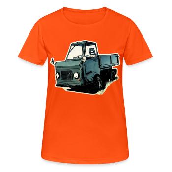 MultiCar M22 DDR - T-shirt respirant Femme - orange néon - Devant - AI Model Female 172 dark (172cm)