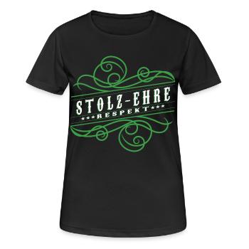 Stolz,Ehre,Respekt, - Frauen T-Shirt atmungsaktiv - Schwarz - Vorne - AI Model Female 172 light (172cm)