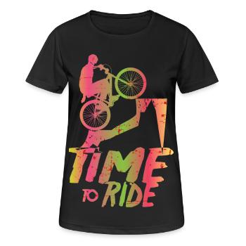 Mountain bikers - Women's Breathable T-Shirt - black - Front - AI Model Female 172 light (172cm)