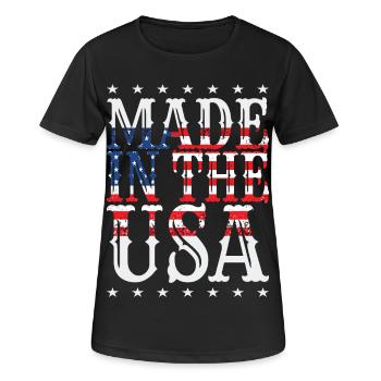 Made in the USA - Women's Breathable T-Shirt - black - Front - AI Model Female 172 light (172cm)