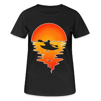 Kajak Kajakfahrer Kajaker - Frauen T-Shirt atmungsaktiv - Schwarz - Vorne - AI Model Female 172 light (172cm)