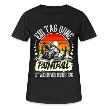 Paintball - Frauen T-Shirt atmungsaktiv - Schwarz - Vorne - AI Model Female 172 light (172cm)