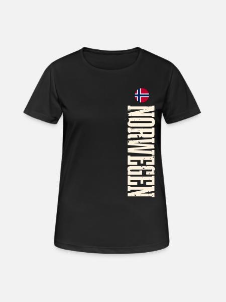 Norwegen - Frauen T-Shirt atmungsaktiv - Schwarz