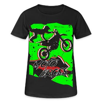 Motocross Stunt - Frauen T-Shirt atmungsaktiv - Schwarz - Vorne - AI Model Female 172 light (172cm)