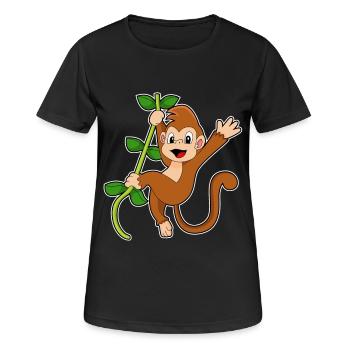 Affe Liane Dschungel - Frauen T-Shirt atmungsaktiv - Schwarz - Vorne - AI Model Female 172 light (172cm)