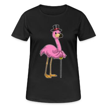 Flamingo Pensioner Walking Stick - Women's Breathable T-Shirt - black - Front - AI Model Female 172 light (172cm)