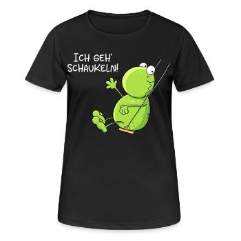 Ich Geh Schaukeln Frosch - Frauen T-Shirt atmungsaktiv - Schwarz - Vorne - AI Model Female 172 light (172cm)